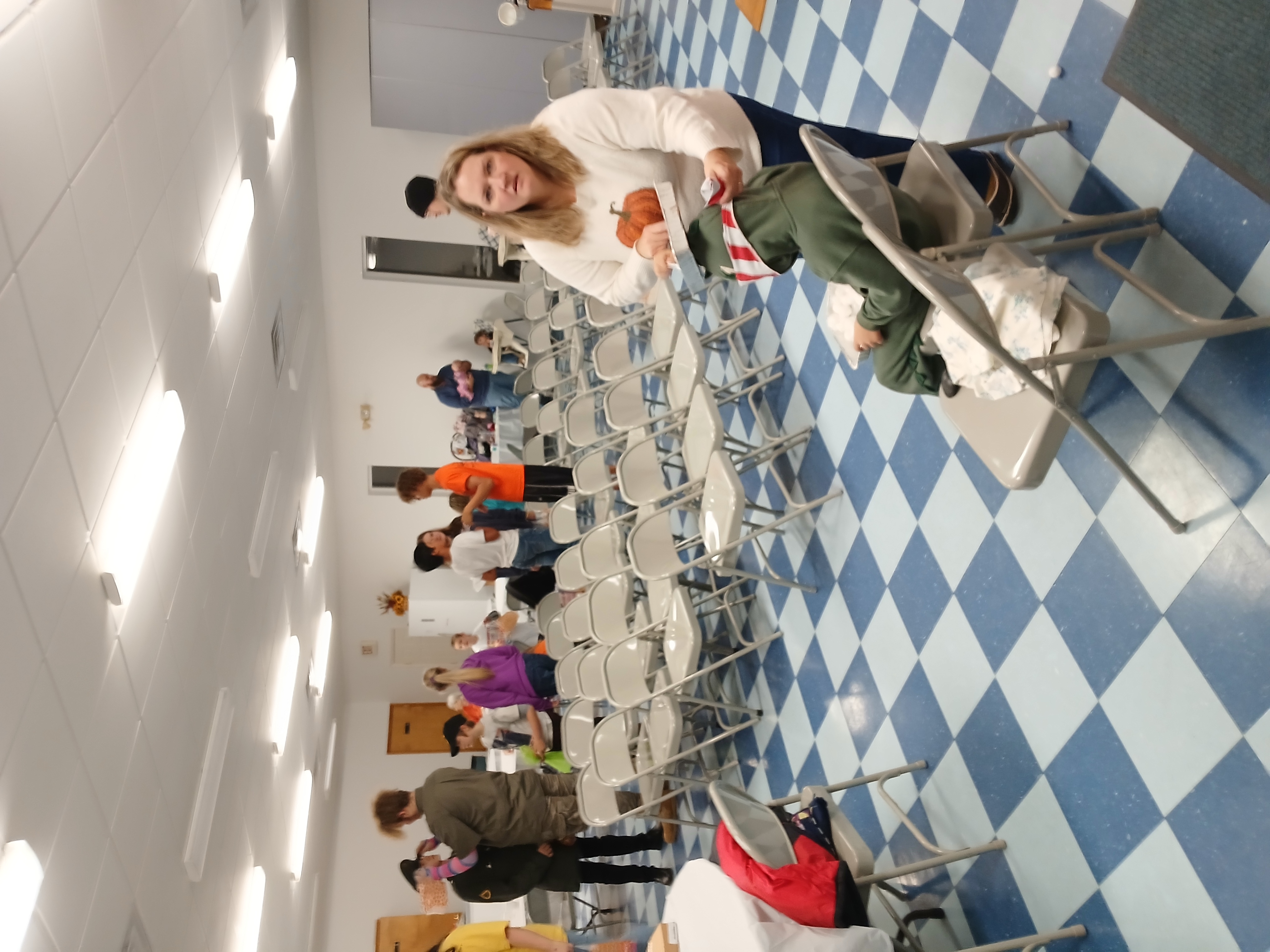 Church family in the fellowship hall